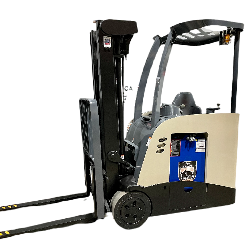 Crown Standup Electric Forklift 3,000 Lbs Capacity 190" Height with Side Shift and Tilt