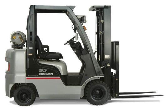 Nissan Sit-down Medium LPG Forklift 4,000 Lbs Capacity 85"/130" Height with Tilt