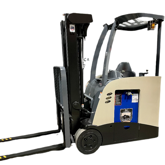 Crown Standup Electric Forklift 3,000 Lbs Capacity 190" Height with Side Shift and Tilt