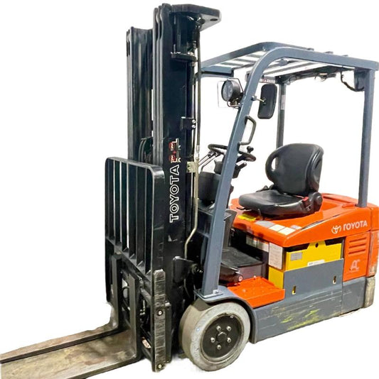 Toyota Sit-down  Electric Forklift 3,000 Lbs Capacity 190" Height with Side Shift and Tilt